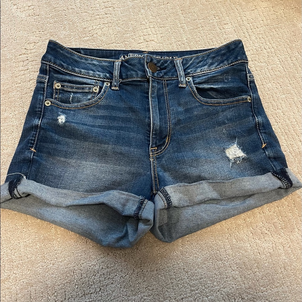 American Eagle High-Rise Jean shorts, size 8